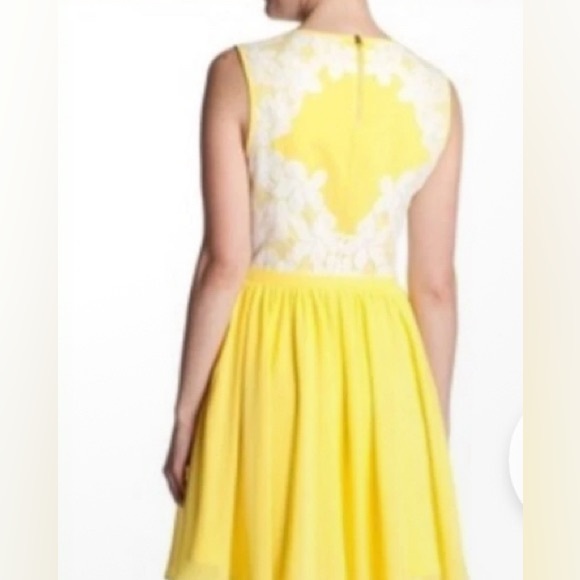 Ted Baker Vember Yellow and White Lace Mini Dress - Picture 2 of 14